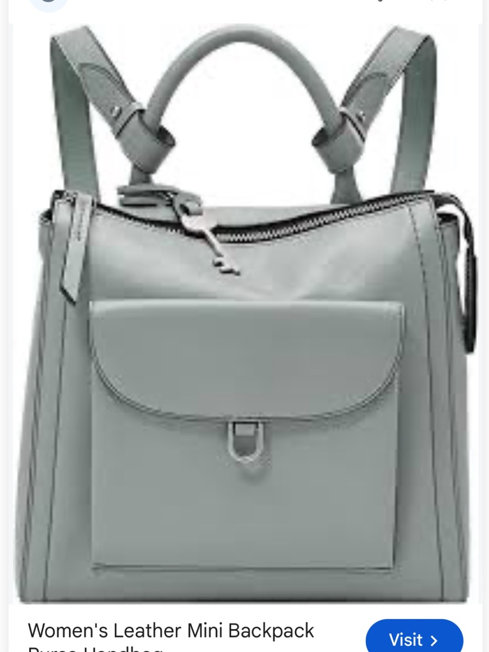 Fossil Leather Top-Handle backpack/Bag in Light Gray